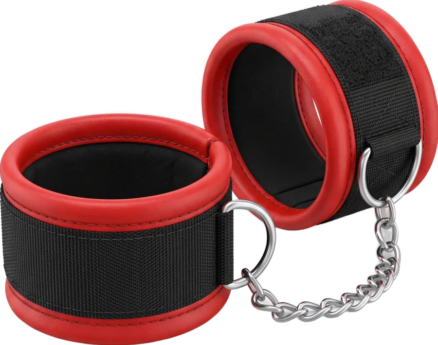 Manette in ecopelle con velcro, rosse