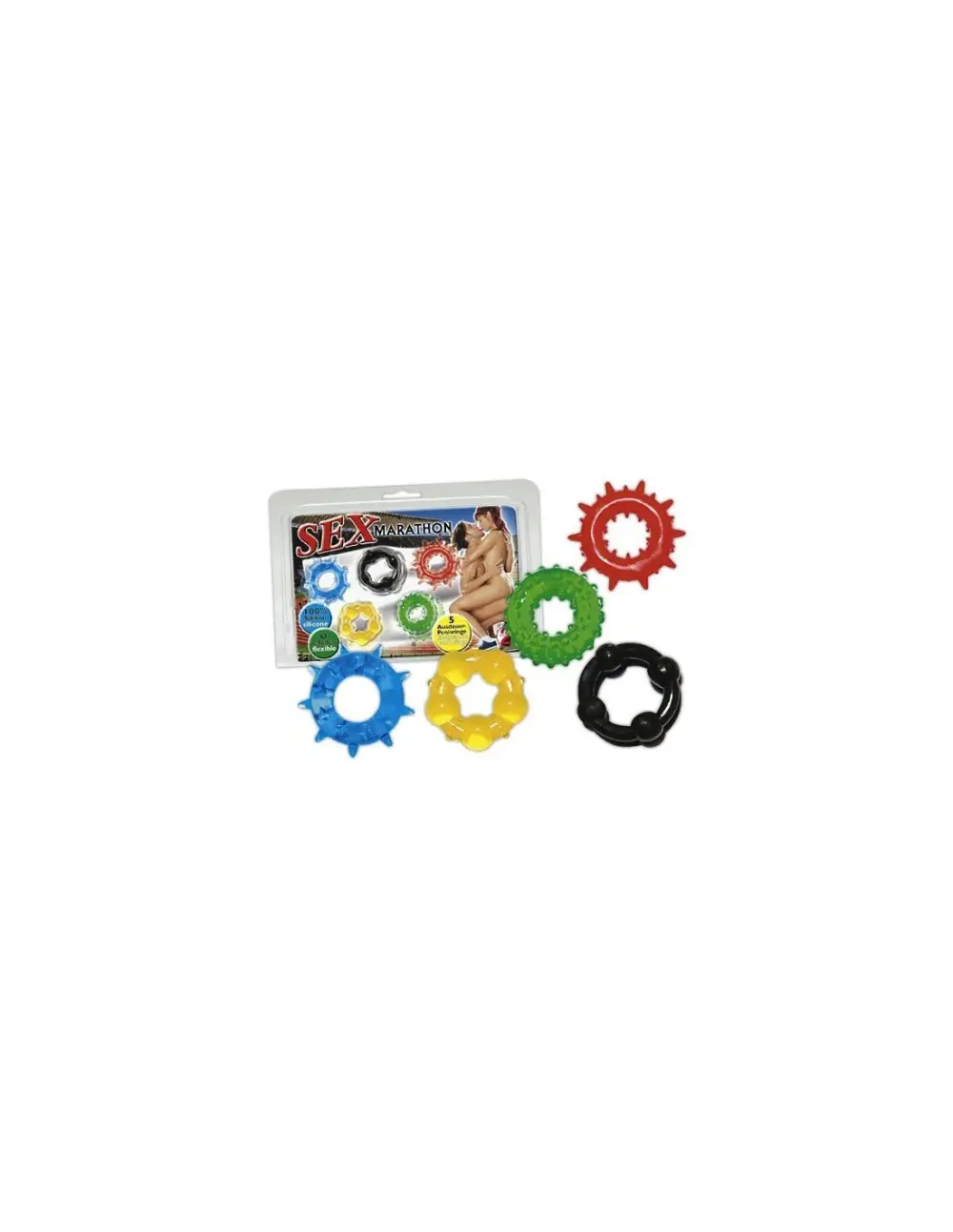 Set 5 anelli fallici differenti value pack colori vari