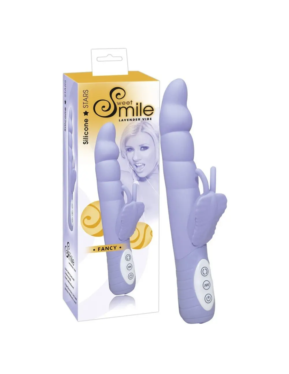 Vibratore con rotazione e stimolazione fancy viola
