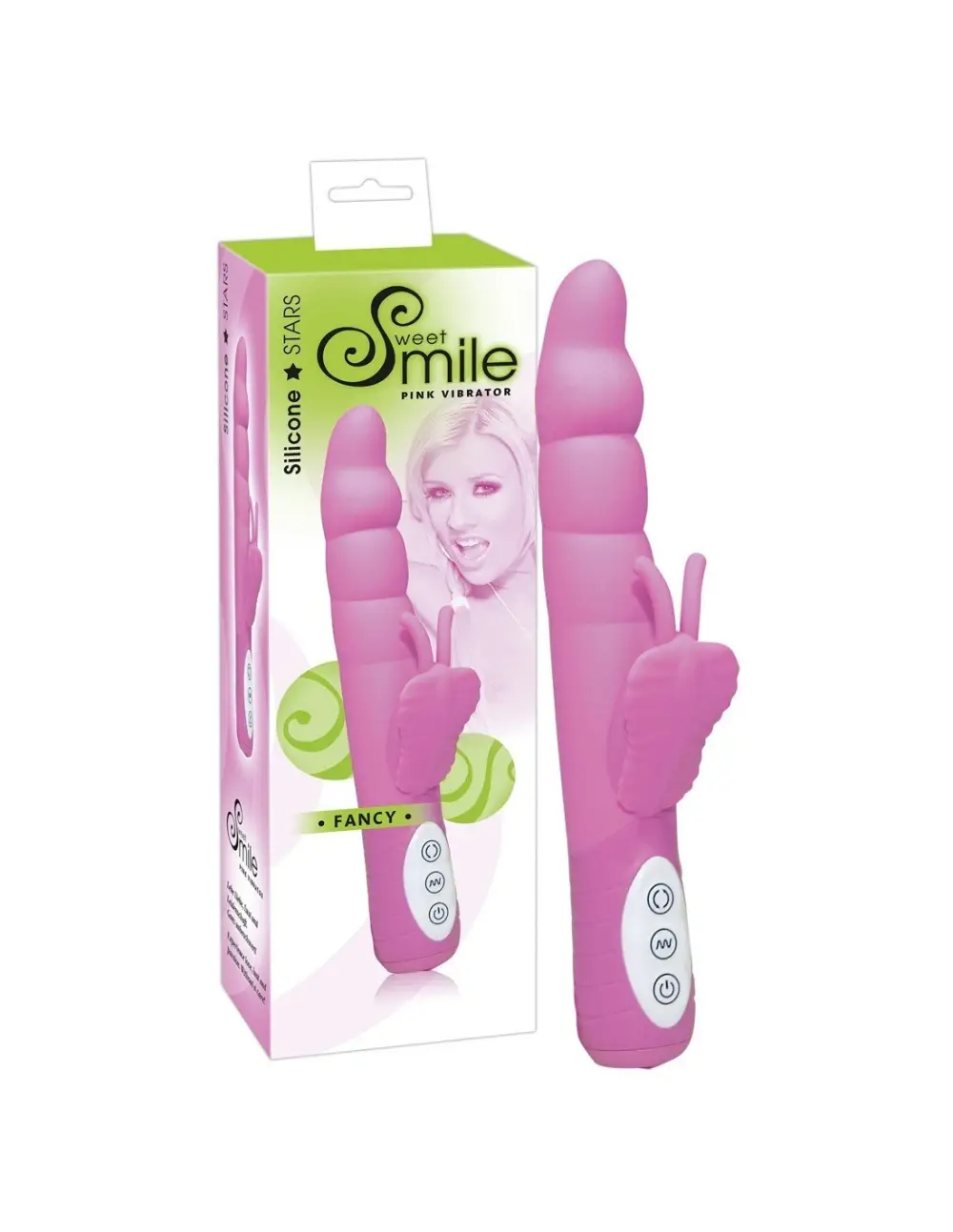 Vibratore con rotazione e stimolazione fancy rosa