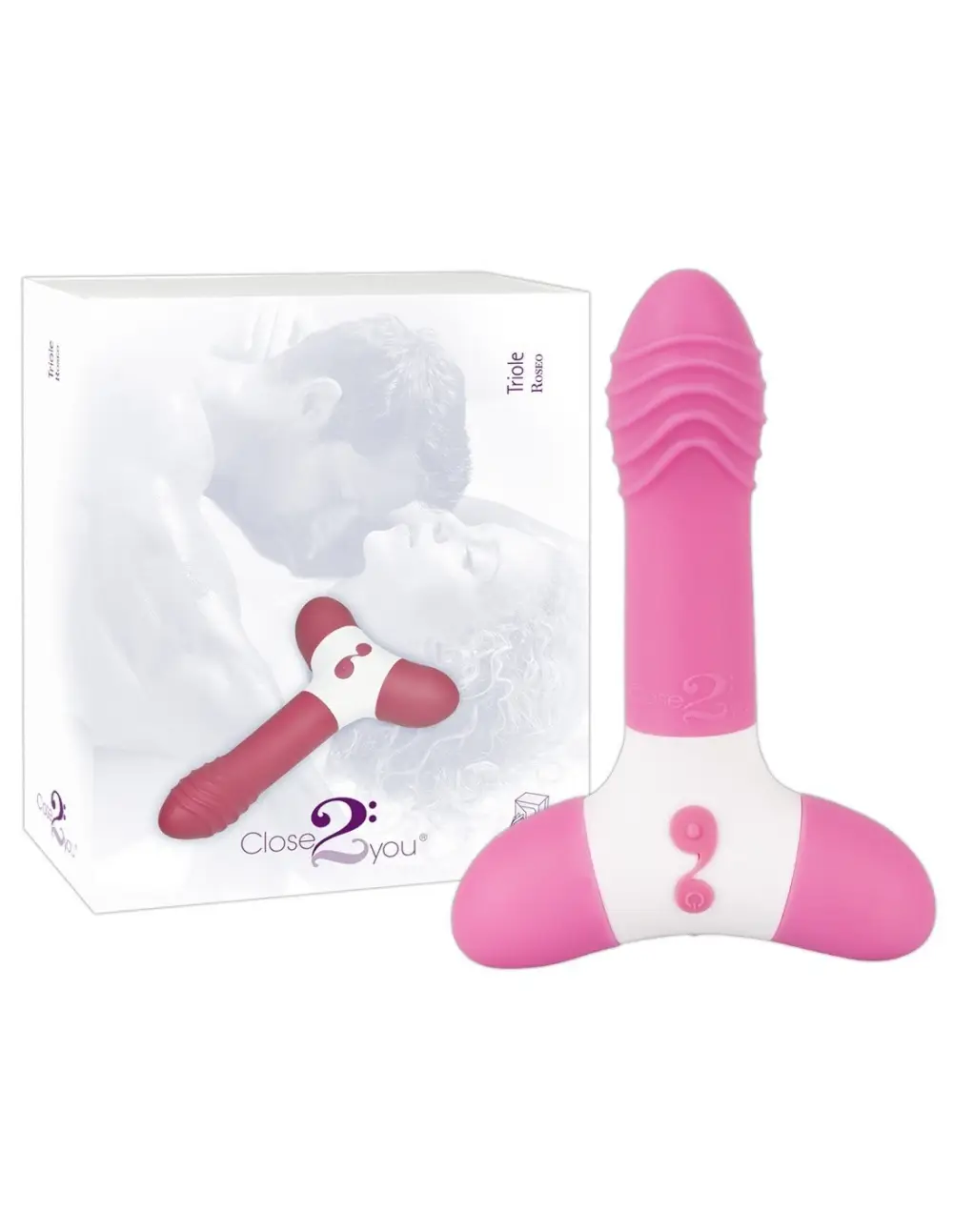 Vibratore ricaricabile con rilievi triole rosa