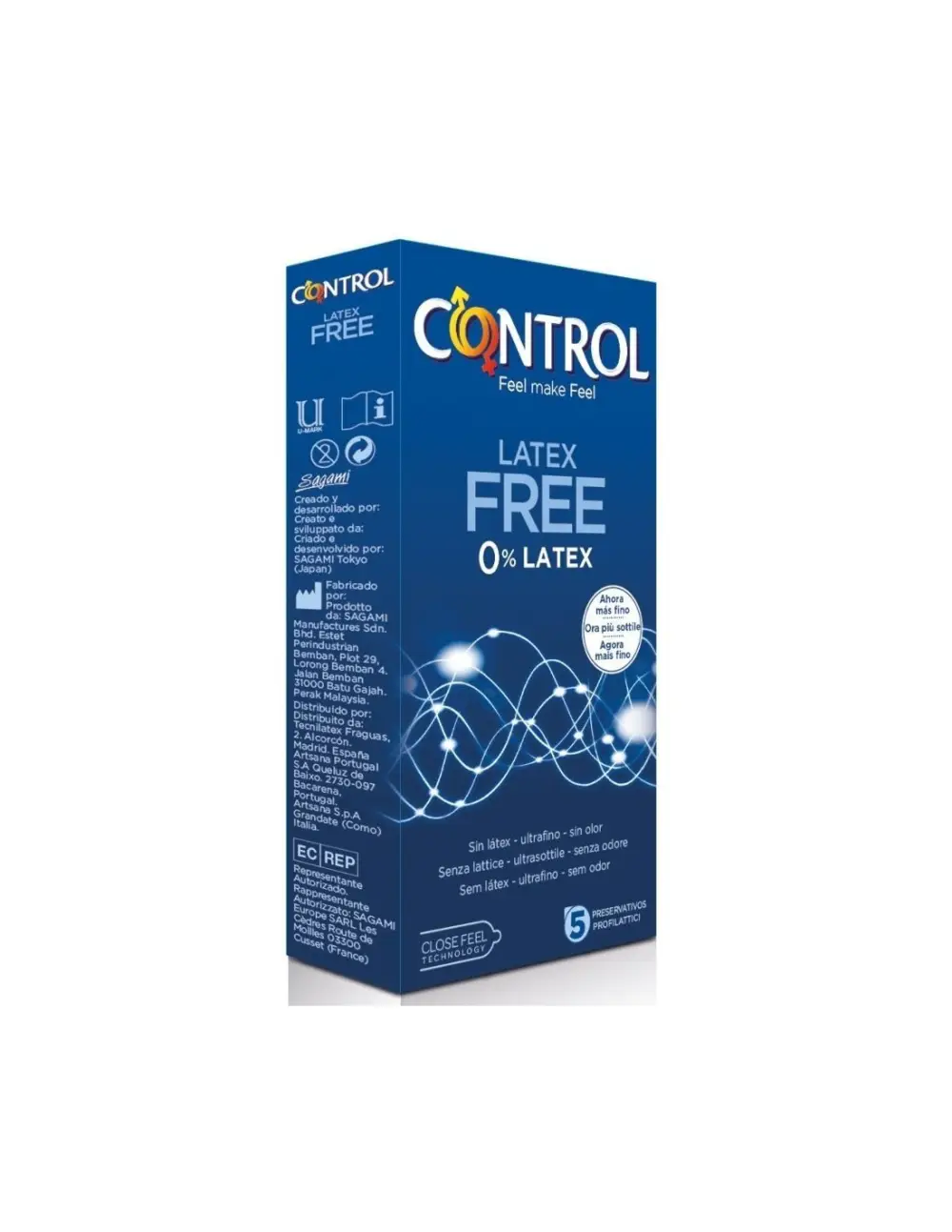 Profilattici Control latex free 5 pezzi