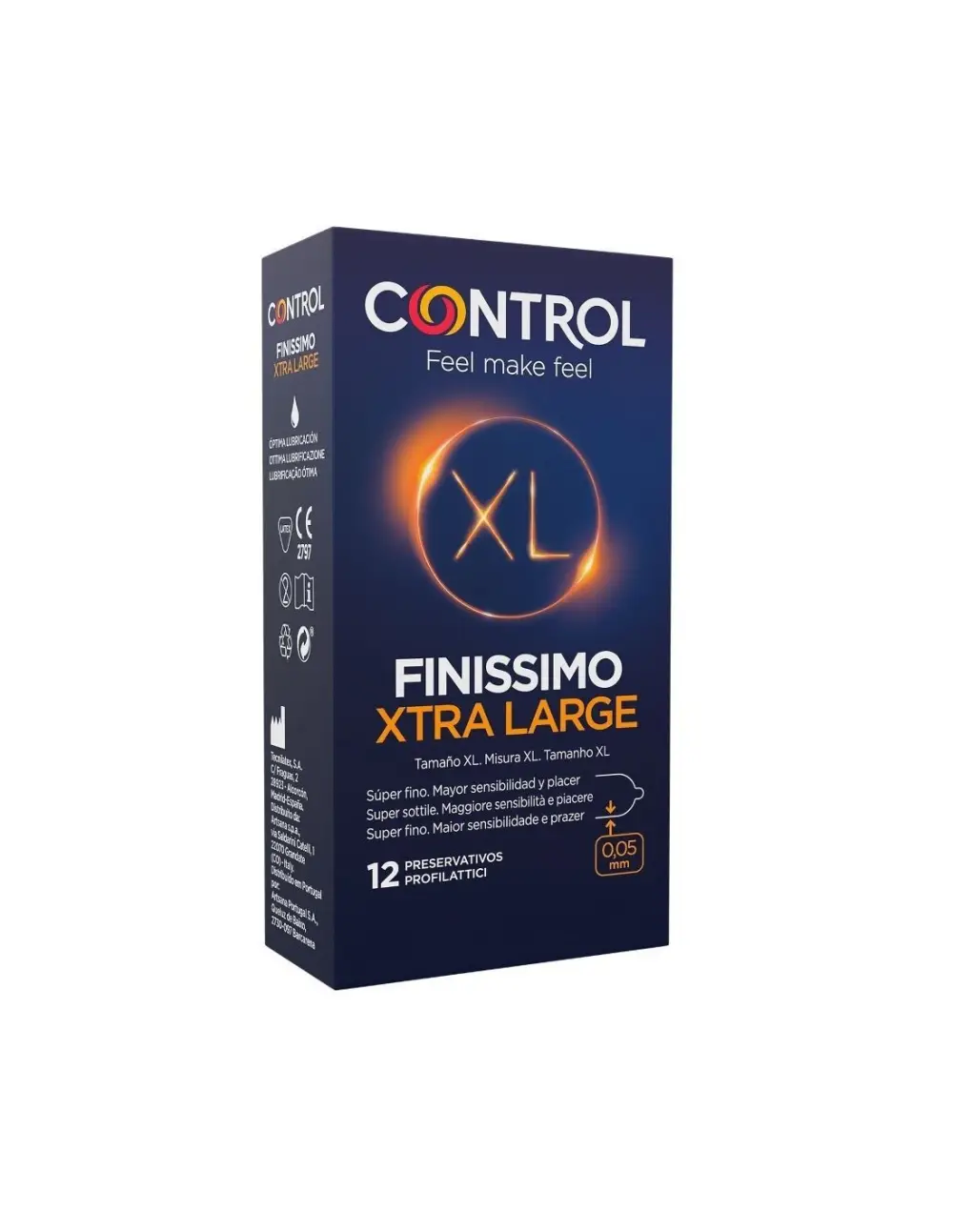 Profilattici Control Finissimo XL extra sottili, 12 pezzi
