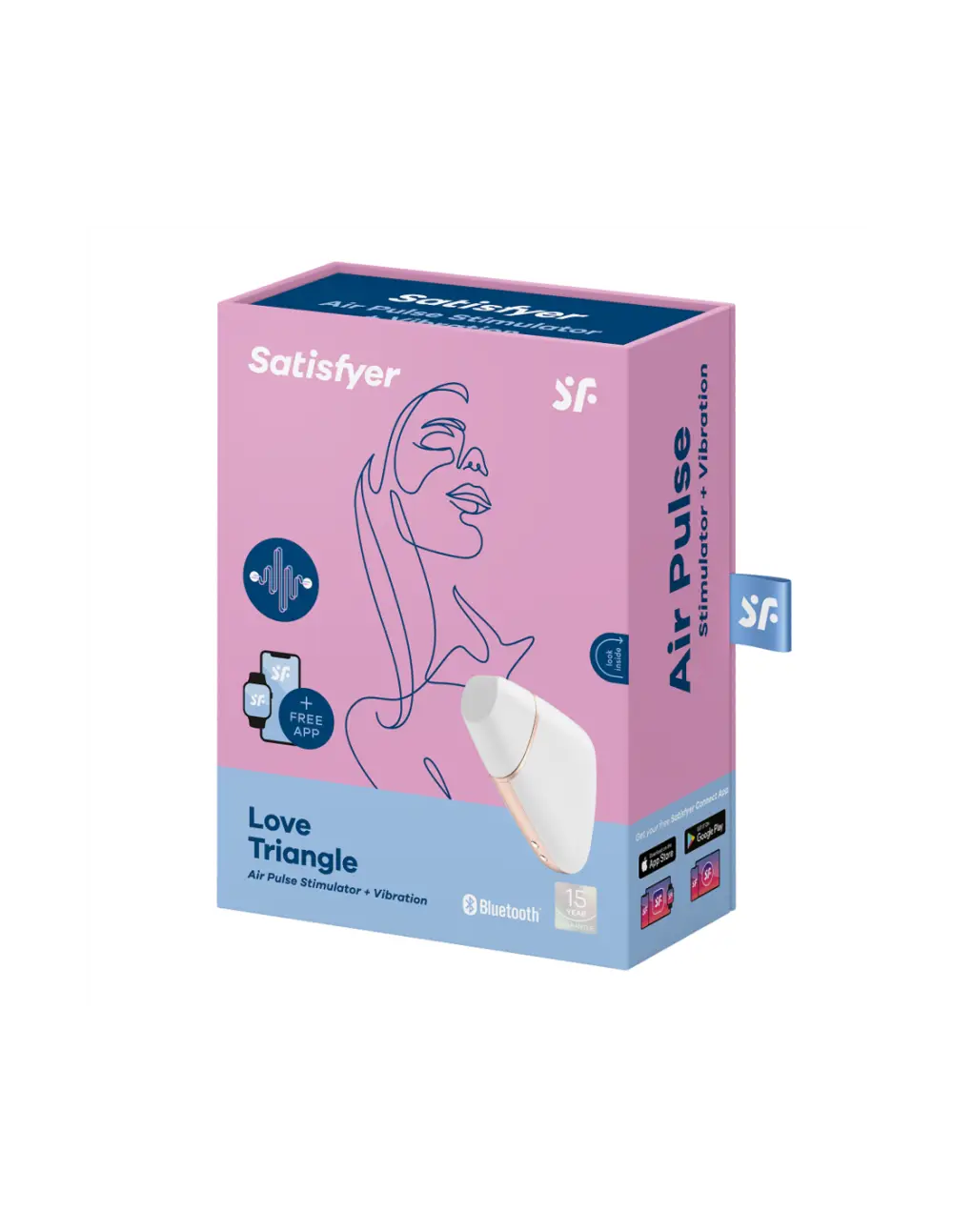 Stimolatore clitoride, Satisfyer connect, love triangle, white Gold, foto 7