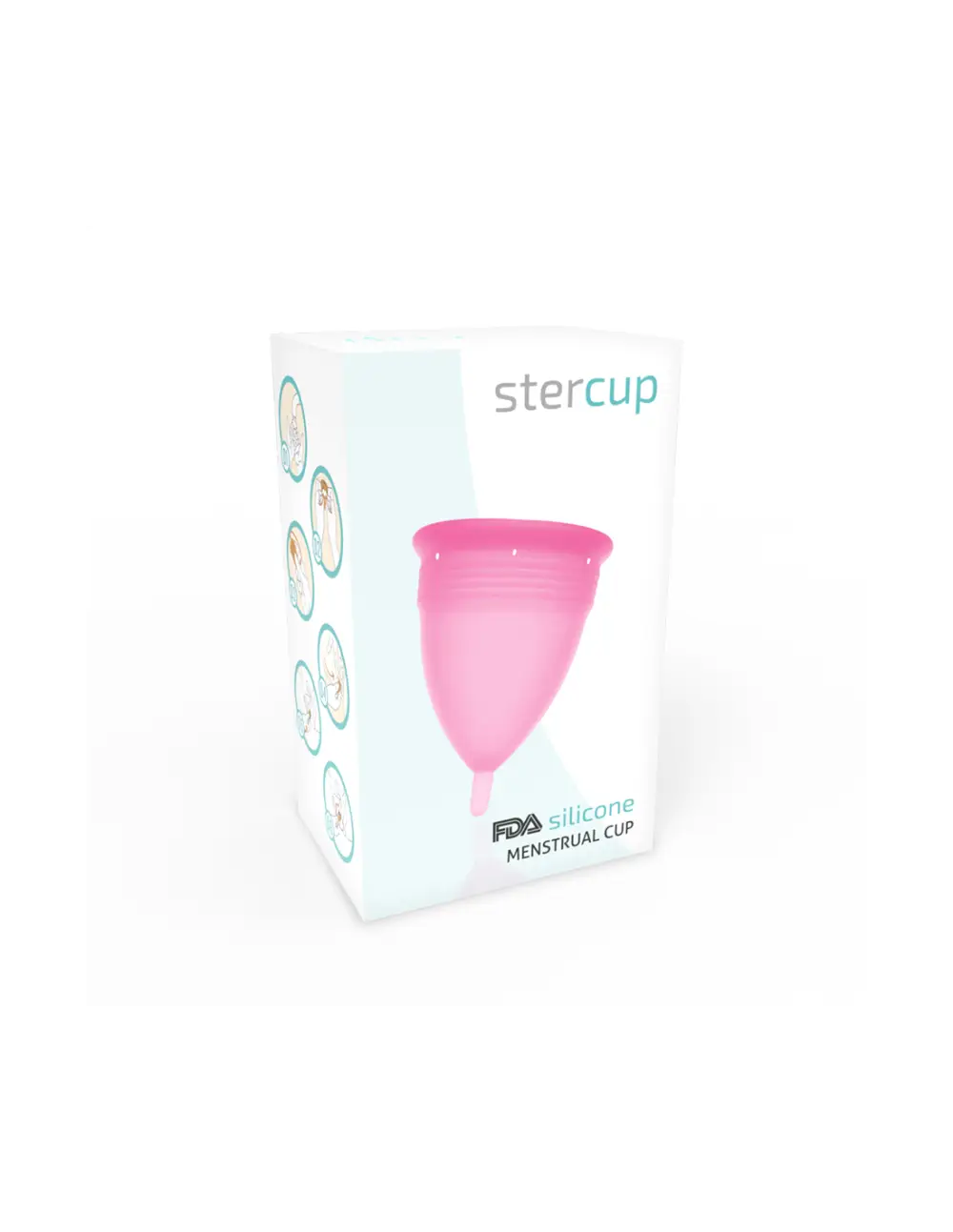 Stercup coppe mestruali, misura s, rosa, silicone fda, foto 1