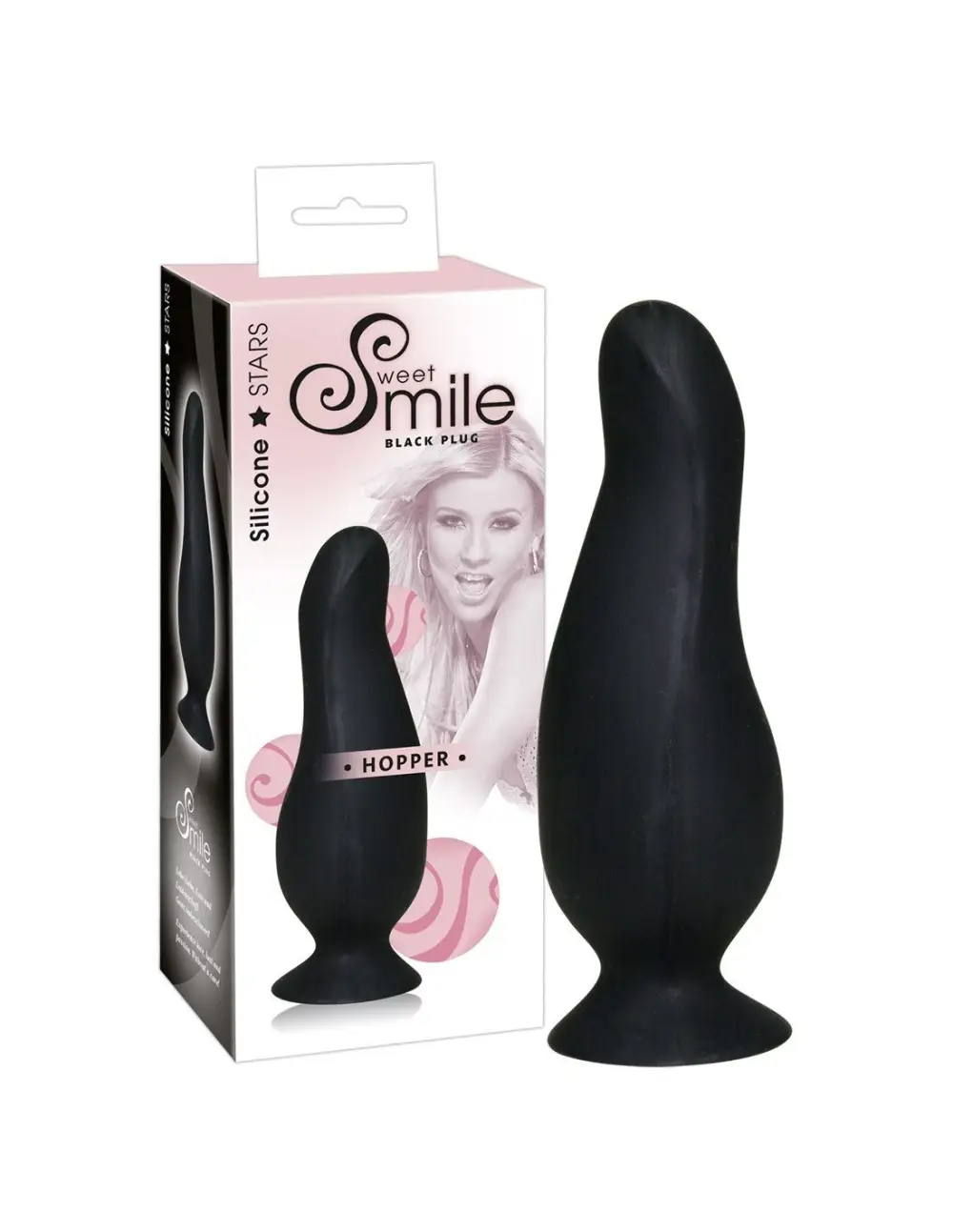 Fallo anale anatomico Sweet Smile hopper nero, 10 cm